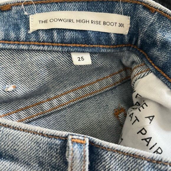 Aritzia Denim Forum The Cowgirl High Rise Boot Jeans 30L Size 25 - Picture 8 of 11